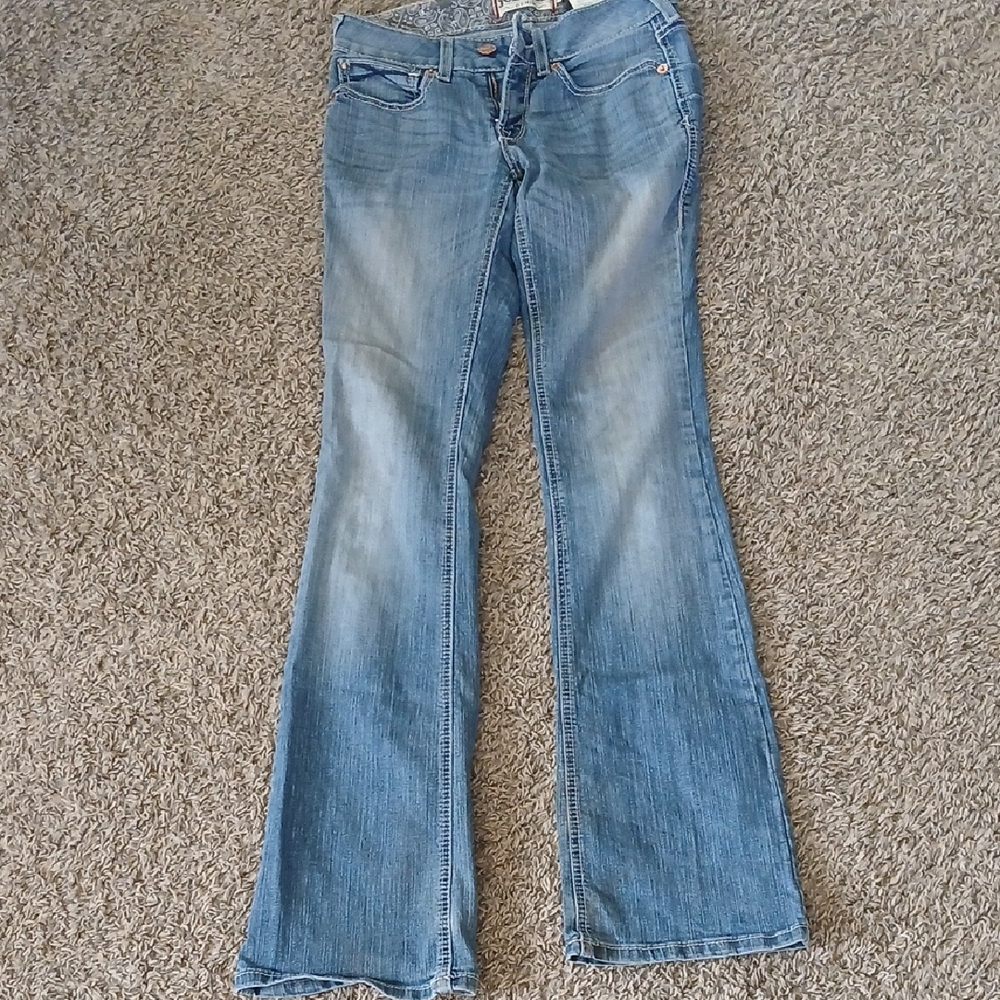 Ariat Light Blue Flare Jeans - Distressed Wash